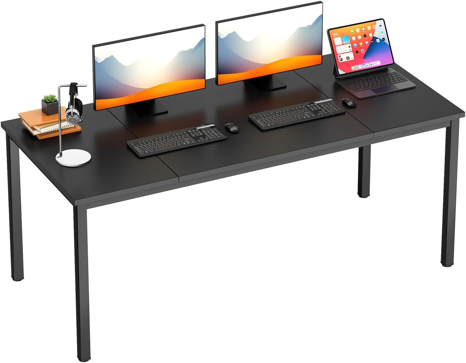 Dlandhome 47 Inches Medium Computer Desk, Composite Wood Board, Decent and Steady Home Office Desk/Workstation/Table, BS1-120BW Furniture Home & Kitchen Home Office Desks Home Office Furniture