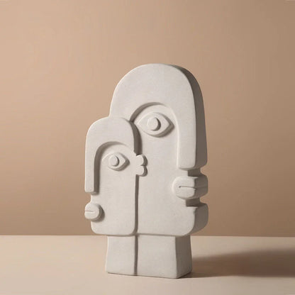 Matte Abstract Face Ceramic Vase