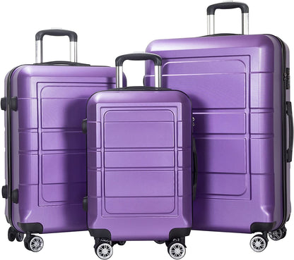 NIUTA 3 Piece Luggage Sets TSA Lock and 20"/24"/28"- Purple Clothing Luggage Luggage & Bags Luggage & Travel Gear Luggage Sets Shoes & Jewelry Suitcases