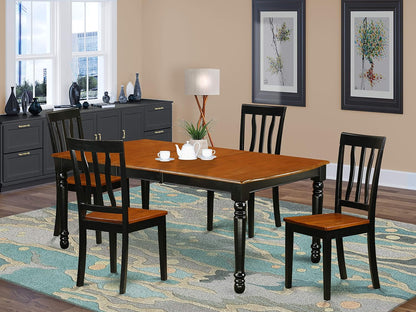 East West Furniture DOAN7-BCH-W 7 Piece Modern Dining Table Set Consist of a Rectangle Wooden Table with Butterfly Leaf and 6 Dining Chairs, 42X78 Inch, Black & Cherry Dining Room Furniture Furniture Home & Kitchen Table & Chair Sets