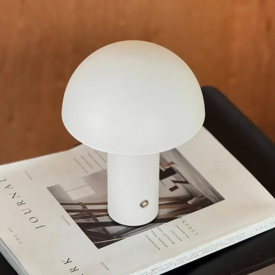 Matte Minimalist Metal Mushroom Table Lamp