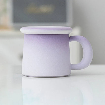 Frosted Ombre Ceramic Mug with Lid