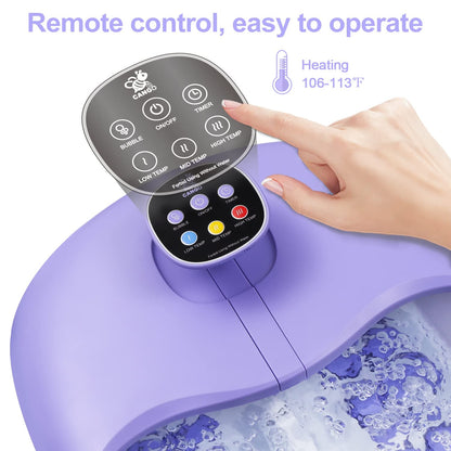 Foot Spa Bath Massager with Heat Bubbles and Vibration Massage and Jets, 16OZ Tea Tree Oil Foot Soak Epsom Salt, Collapsible Foot Bath Spa Bucket with Infrared Light & Remote Control - Purple Beauty & Personal Care Foot Foot Baths & Spas Hand & Nail Care Tools & Accessories