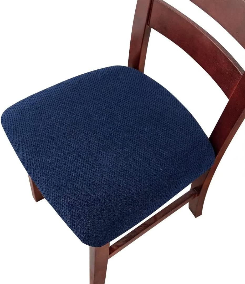 Genina Seat Covers for Dining Chairs Cover 100% Waterproof Dining Room Chair Seat Covers Kitchen Chair Covers (4 PCS, Navy Blue) Dining Chair Slipcovers Home & Kitchen Home Décor Products Slipcovers