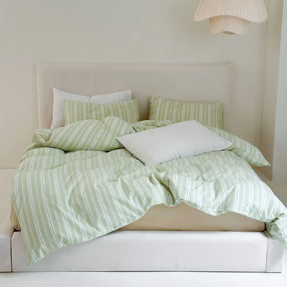 Soft Washed Striped Cotton Bedding Set