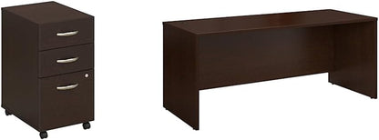 Bush Furniture BSHWC72453SU Series C Collection Three-Drawer Mobile Pedestal (Assembled) Natural Cherry Cabinets File Cabinets Mobile File Cabinets Office Furniture & Lighting Office Products Racks & Shelves