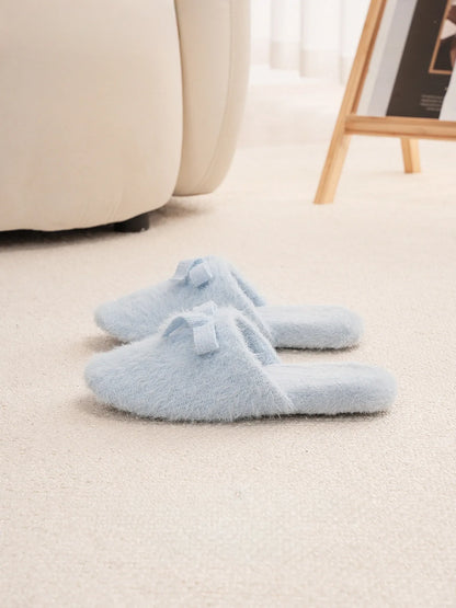 Fuzzy Solid Color Plush House Slippers