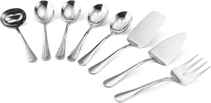 Gourmet Basics by Mikasa Kaylee 8-Piece Stainless Steel Hostess Serving Utensil Set Dining & Entertaining Flatware Home & Kitchen Kitchen & Dining Serving Sets