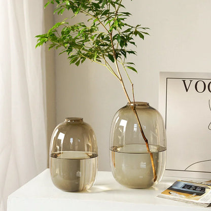 Minimalist Tinted Oval Glass Vase