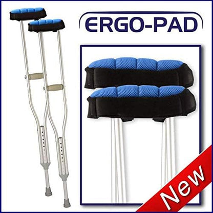 Ergopad- Soft Ergonomic Double-Layer Foam Padding for Walking Arm Crutches - Universal Underarm Double Padded Forearm Handle Crutch Pillow Covers with Lateral Cushioned Support (2 Unit Pack-Universal) Canes Crutch Accessories Crutch Pads Crutches & Accessories Medical Supplies & Equipment Mobility & Daily Living Aids Mobility Aids & Equipment