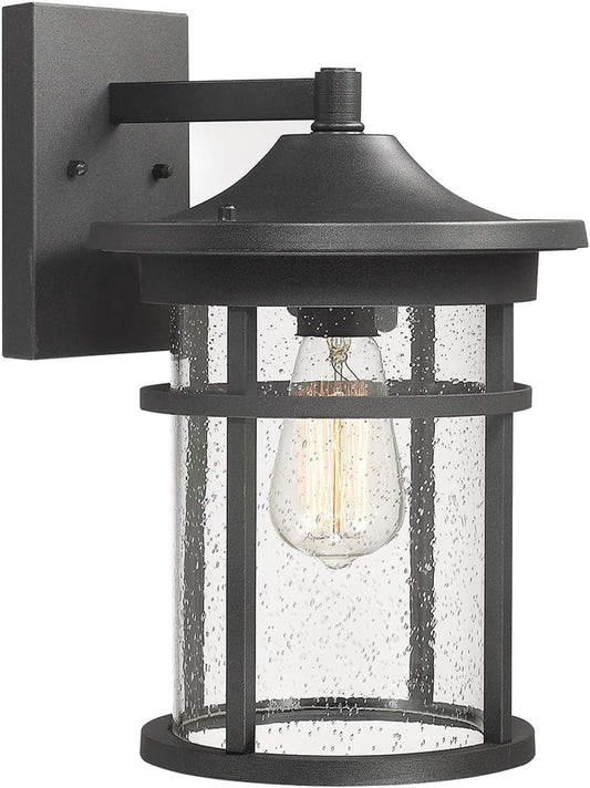 Bestshared Outdoor Wall Mount Light Fixture, 1-Light Wall Sconce Mounted Light, Exterior Wall Lantern with Seeded Glass Shade Lighting & Ceiling Fans Outdoor Lighting Porch & Patio Lights Tools & Home Improvement Wall Lights
