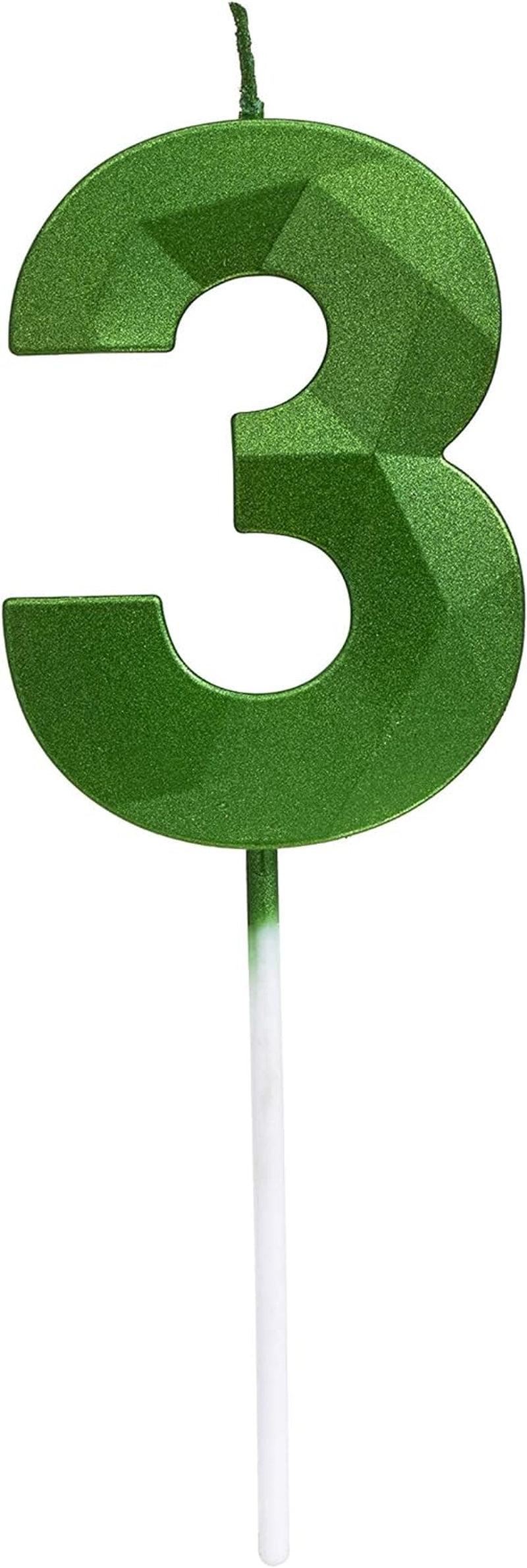 Green Happy Birthday Cake Candles,Wedding Cake Number Candles,3D Design Cake Topper Decoration for Party Kids Adults (Green Number 6) Birthday Candles Candles Candles & Holders Home & Kitchen Home Décor Products Specialty Candles