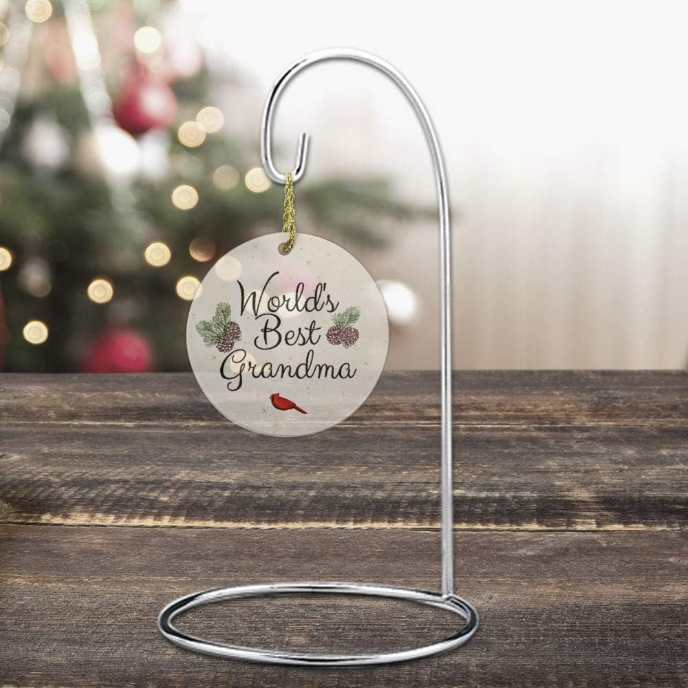 BANBERRY DESIGNS Ornament Display Stand - Set of 5 Silver Christmas Holders - Chrome Finished Metal 7-Inch Tall - Air Plant and Terrarium Stands Display Stands Hanging Hook Stands Home & Kitchen Home Décor Accents Home Décor Products