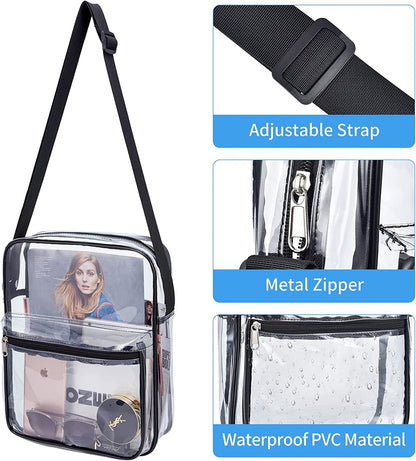 USPECLARE Clear Messenger Bag for Work & Business Travel, Transparent Crossbody Shoulder Bag Gym Clear Bag with Front Pocket and Adjustable Strap for Women, Men (Large ) Clothing Luggage & Bags Luggage & Travel Gear Messenger Bags Shoes & Jewelry