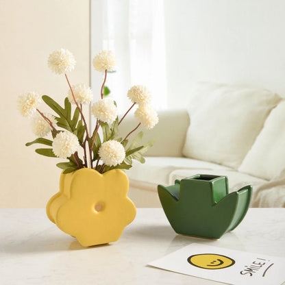 Daisy Bloom Ceramic Stacking Vase