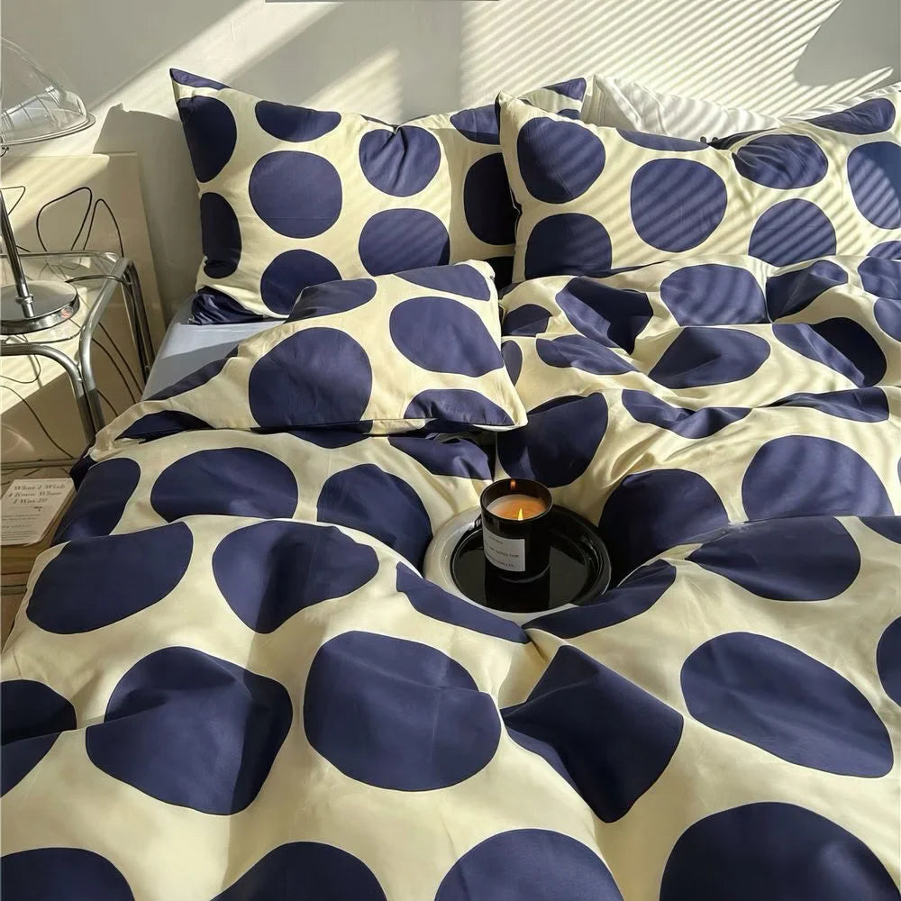 Soft Organic Polka Dot Cotton Bedding Set