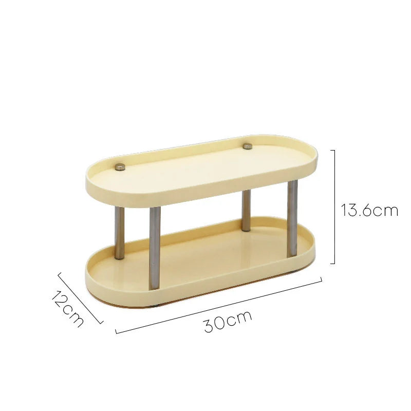 Smooth Color Block ABS Tiered Vanity Tray