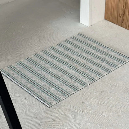 Textured Pinstripe PVC Coil Accent Rug