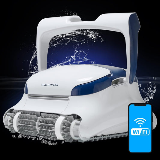 Dolphin Sigma Robotic Pool Cleaner (2024 Model) — Wi-Fi, App, Gyroscope, Weekly Timer, Waterline Cleaning & Massive Top-Loading Ultra-Fine and Standard Filters for In-Ground Swimming Pools up to 50Ft Automatic Pool Cleaners Cleaning Tools & Chemicals Hot Tubs & Supplies Lawn & Garden Patio Pools Robotic Pool Cleaners