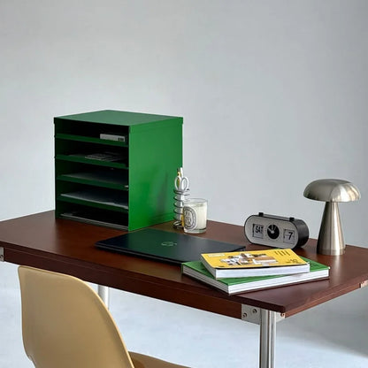 Sleek Solid Color Metal Desktop Organizer