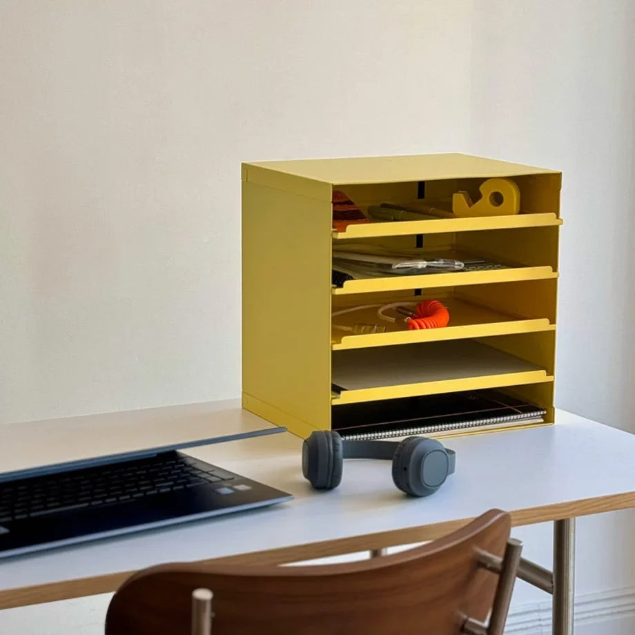 Sleek Solid Color Metal Desktop Organizer