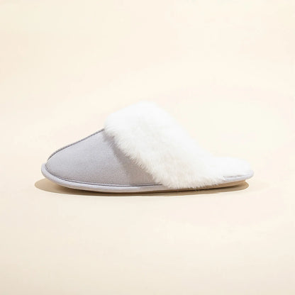 Plush Solid Color Faux Suede House Slippers