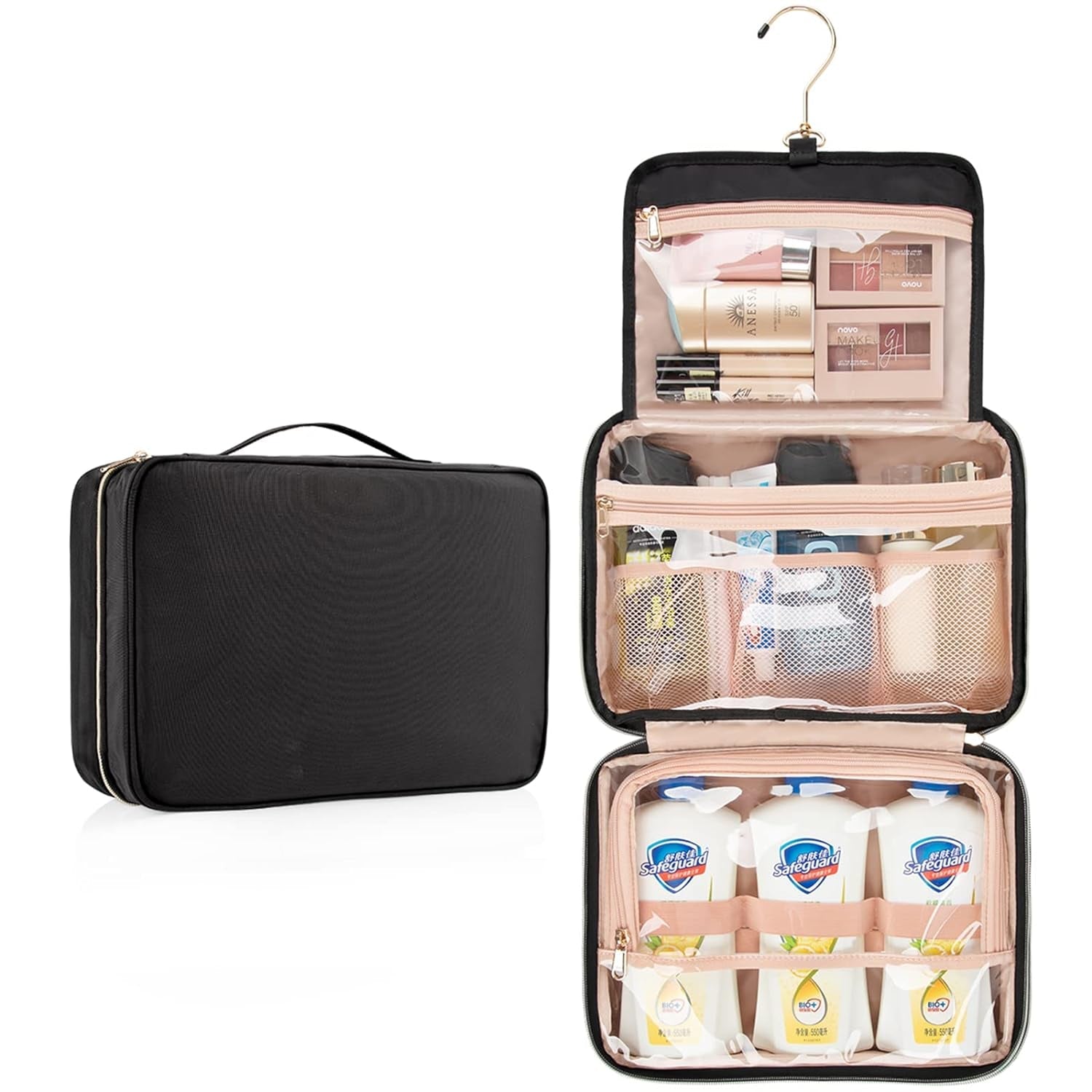 CUBETASTIC Travel Toiletry Bag, Makeup Bag for Women, Portable