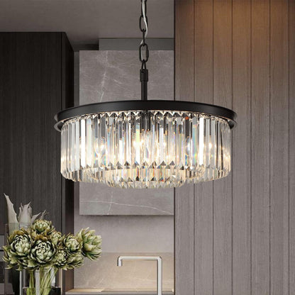 Crystal Chandeliers 18-Light, Metal Ceiling Light Fixture Adjustable Height, 39 Inch Modern Luxury Hanging/Ceiling Light for Kitchen Dining Room Living Room Hallway, Black Ceiling Lights Chandeliers Lighting & Ceiling Fans Tools & Home Improvement