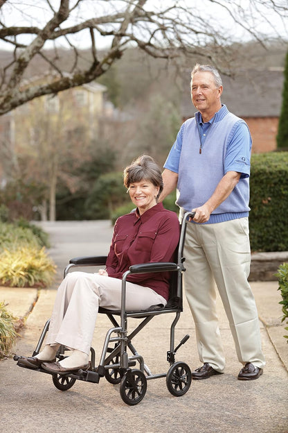 Drive Medical TR39E-SV Lightweight Folding Transport Wheelchair with Swing-Away Footrest, Silver Mobility & Daily Living Aids Mobility Aids & Equipment Mobility Scooters & Accessories Self-Propelled Wheelchairs Wheelchairs