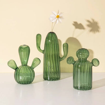 Cactus Shaped Glass Vase