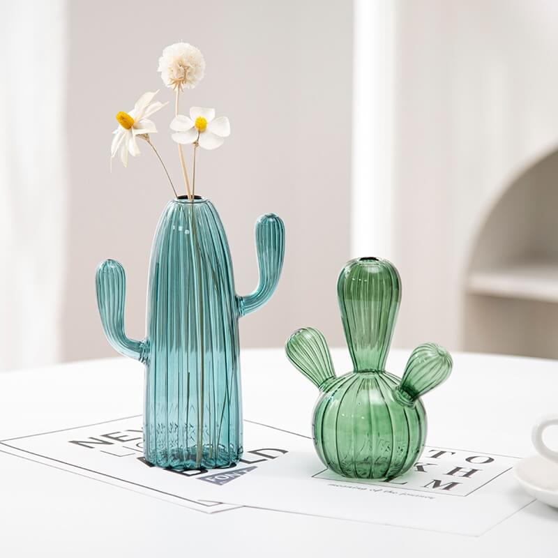 Cactus Shaped Glass Vase