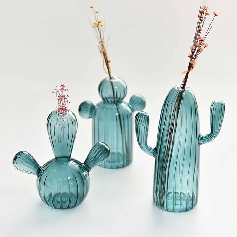 Cactus Shaped Glass Vase