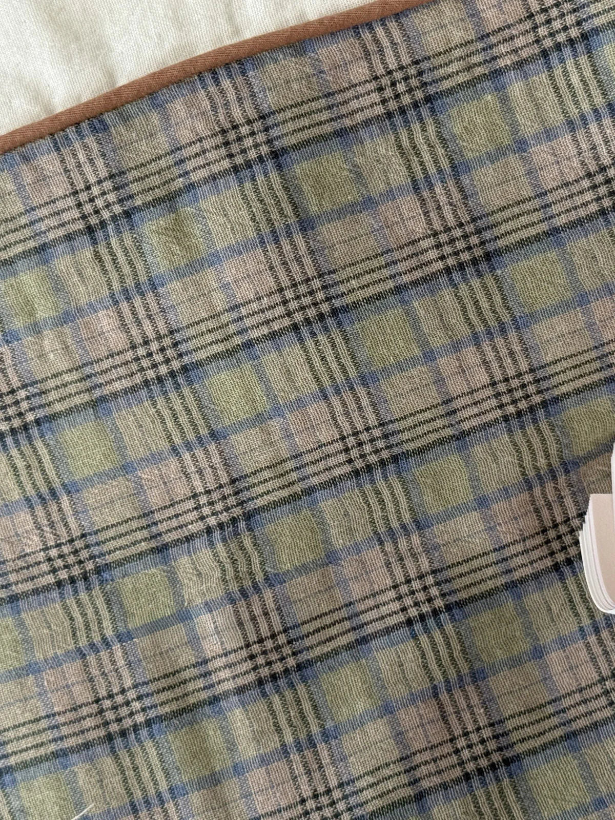Soft Embroidered Floral Plaid Washed Cotton Bedding Set