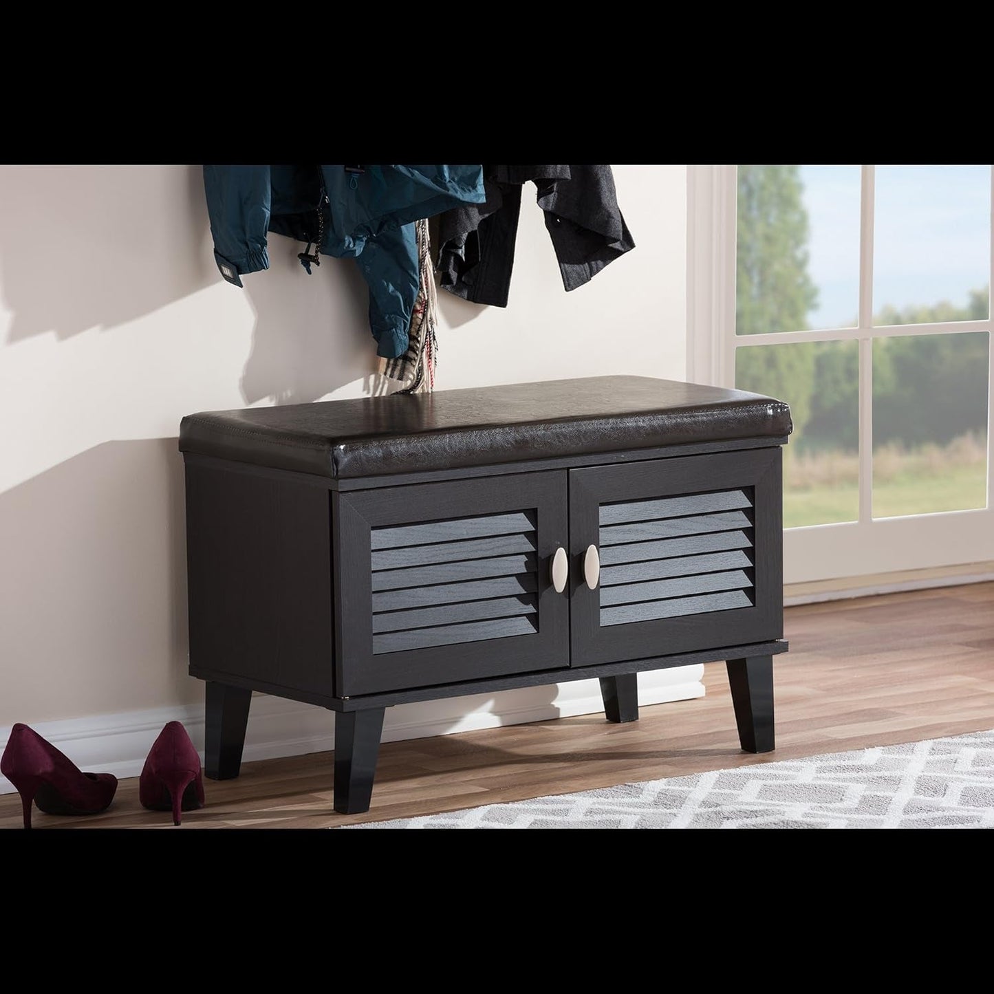 Baxton Studio Fp-6793-Espresso Storage-Benches, Dark Brown Entryway Furniture Furniture Home & Kitchen Storage Benches