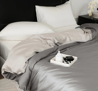 Calm Pastel Two-Tone Cooling Tencel Duvet Cover