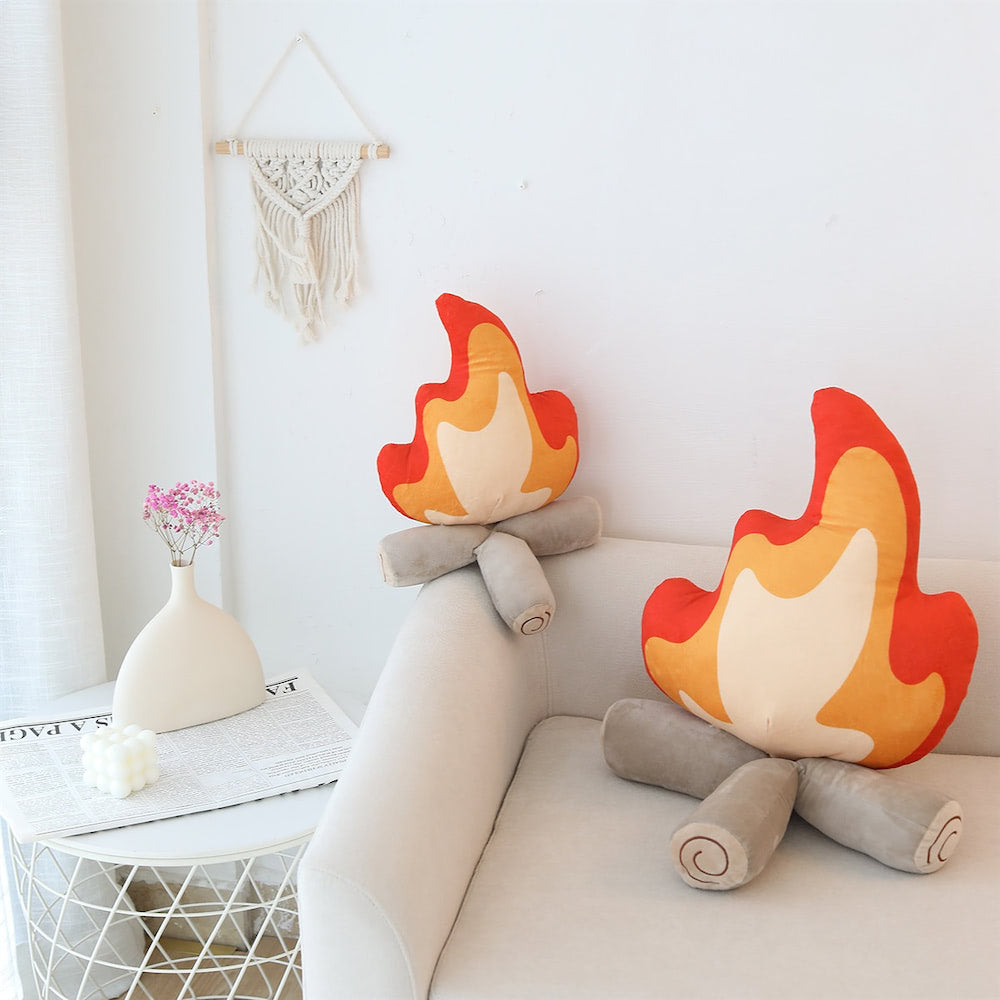 Camp Fire Throw Pillow cushion cute pillow plush