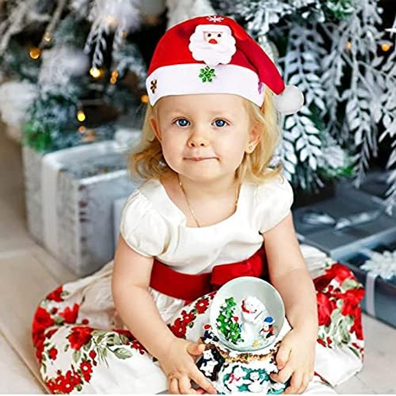 Christmas Stockings 12" Large Size, 3 Pcs Christmas Tote Gift Bags and Christmas Hat, Christmas Tree Decorations Gifts for Family Holiday Christmas Party Decoration, 40Pcs Christmas Ornament Hooks Home & Kitchen Ornament Hooks Seasonal Décor