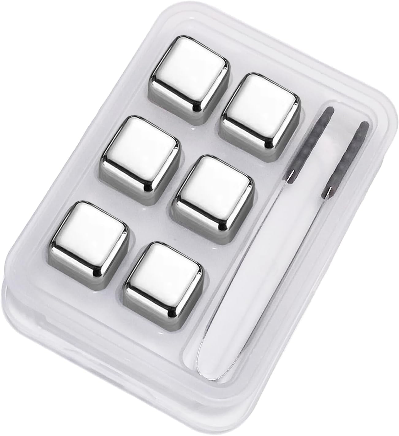 Stainless Steel Ice Cubes, 8-PCS Stainless Steel Ice Cubes, Reusable Whiskey Stones, Chilling Stone for Wine with Non-Slip Ice Tongs & Freezer Storage Tray Home & Kitchen Ice Cube Molds & Trays Kitchen & Dining Kitchen Utensils & Gadgets Specialty Tools & Gadgets