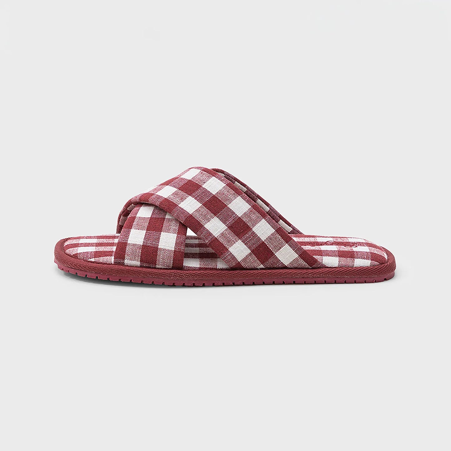 Soft Gingham Cotton House Slippers
