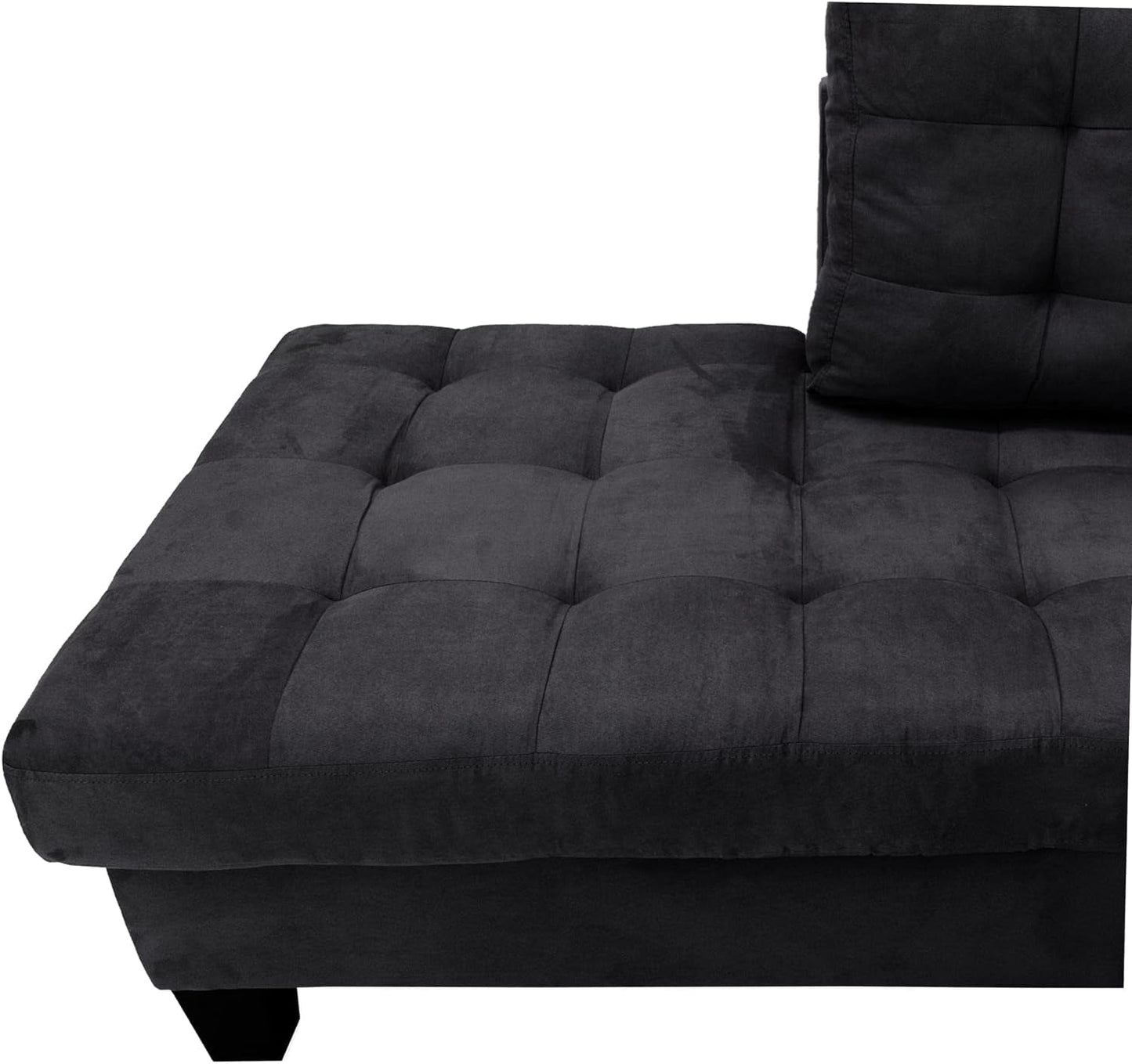 Casa Andrea Milano 3 Piece Modern Tufted Micro Suede L Shaped Sectional Sofa Couch with Reversible Chaise & Ottoman Furniture Home & Kitchen Living Room Furniture Living Room Sets