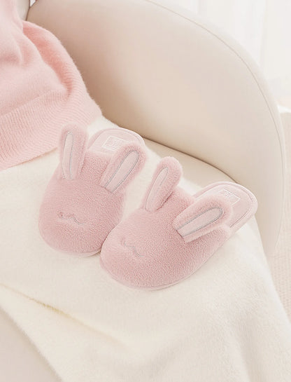 Plush Bunny Ear Faux Fur House Slippers