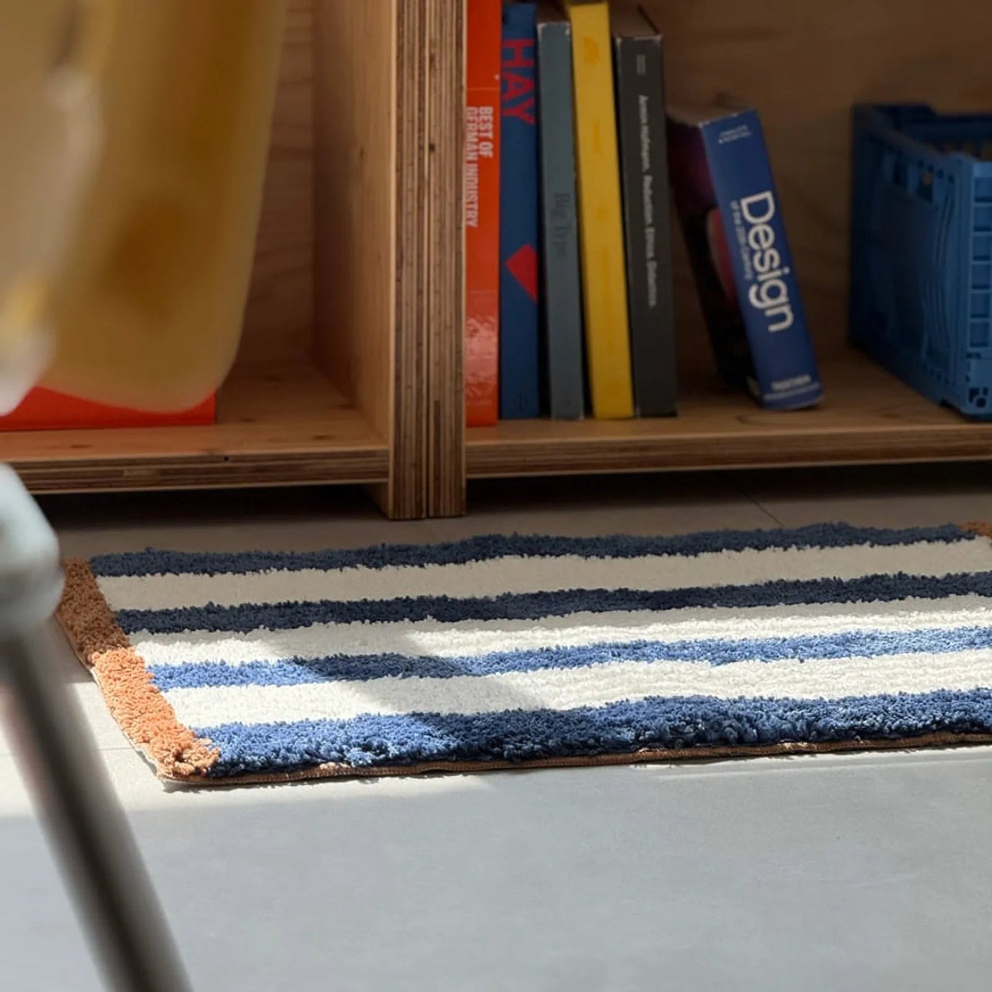 Plush Shaggy Striped Polyester Accent Rug