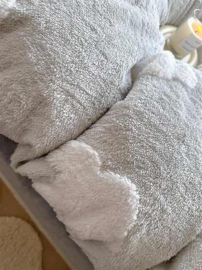 Plush Teddy Bear Flannel Fleece Bedding Set