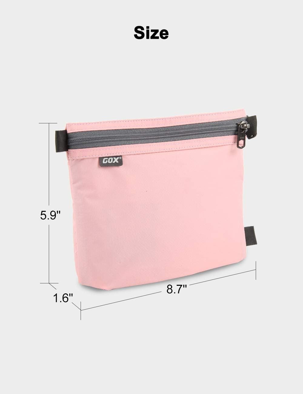 GOX Travel Toiletry Bag Carry on Zipper Pouch Cosmetic Kit Makeup Digital Bag Water Resistant Nylon (Pink) Bags & Cases Beauty & Personal Care Toiletry Bags Tools & Accessories