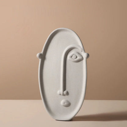 Matte Abstract Face Ceramic Vase