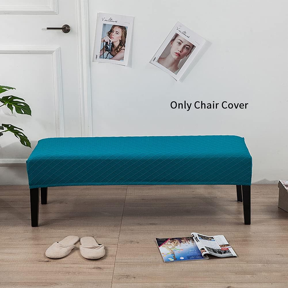 Dining Room Bench Cover,Stretch Jacquard Dining Bench Cover,Spandex Upholstered Bench Seat Slipcovers Soft Rectangle Furniture Protector for Kitchen Dining Bench Seat Protector(Blue) Dining Chair Slipcovers Home & Kitchen Home Décor Products Slipcovers