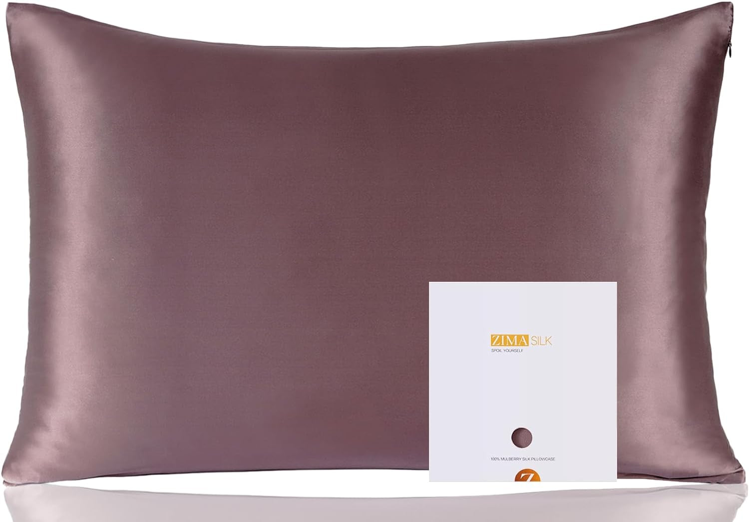 ZIMASILK 100% Pure Mulberry Silk Pillowcase for Hair and Skin Health,Soft and Smooth,Both Sides Premium Grade 6A Silk,600 Thread Count,With Hidden Zipper,1Pc(Standard 20''X26'',Beige) Bedding Home & Kitchen Pillowcases Sheets & Pillowcases