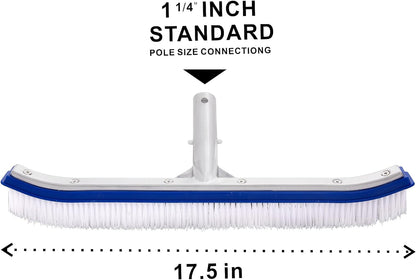 18" Swimming Pool Brush, Heavy Duty Swimming Pool Cleaning Brush with Nylon Bristles & EZ Clips for Wall, Tile, Floors, Steps Cleaning Tools & Chemicals Hot Tubs & Supplies Lawn & Garden Patio Pool Brushes Pools