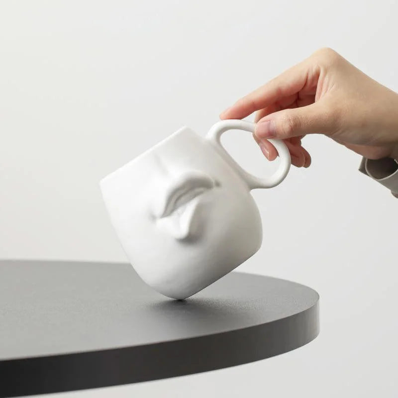 Sculptural Abstract Face Ceramic Mug