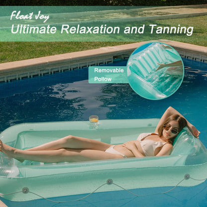 Float Joy Tanning Pool Inflatable Pool Floats Adult Tanning Bed Pool Lounger Blow up Pool Floaties for Floating Sunbathing Suntan Tub Pool Rafts & Inflatable Ride-ons Pools & Water Toys Sports & Outdoor Play Toys & Games